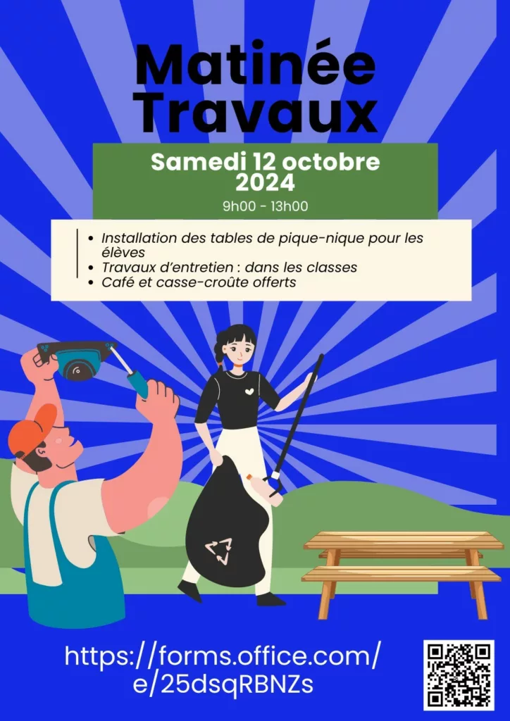 Matinée Travaux du Samedi 12 Octobre 2024 : Un Effort Collectif pour notre École